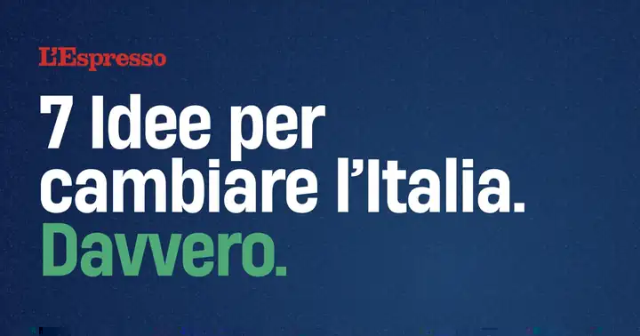 Grafica ufficiale de L'Espresso per Sette Idee: 7 Idee per cambiare l'Italia. Davvero.